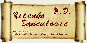Milenko Dančulović vizit kartica